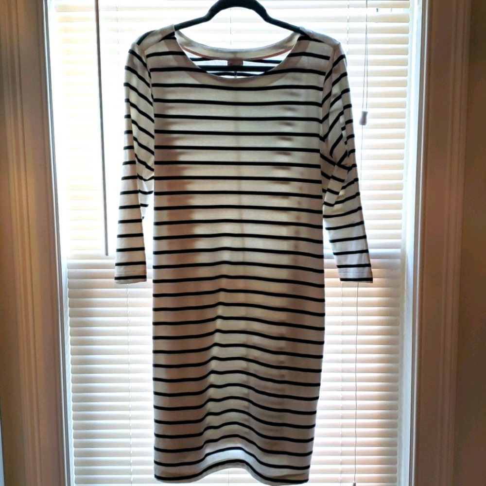 Cotton blend 3/4 sleeve dress